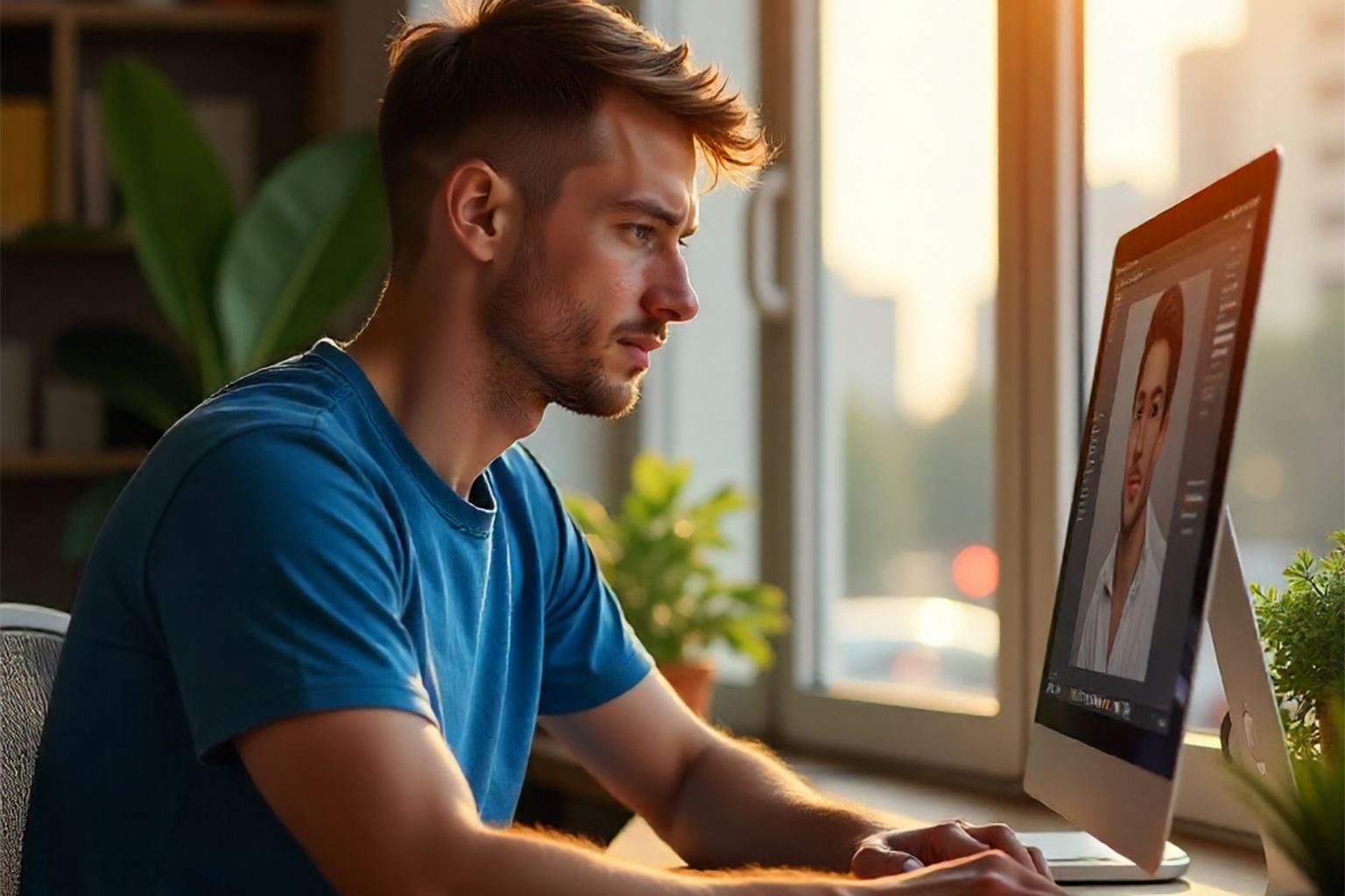 a person using a 3d modelling software to do 3d character modelling